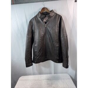 Wulfil Faux Leather Brown Jacket Size Large